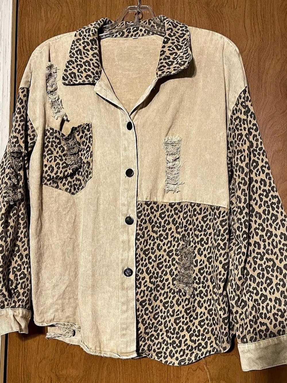 Leopard Print Button Down Shirt
